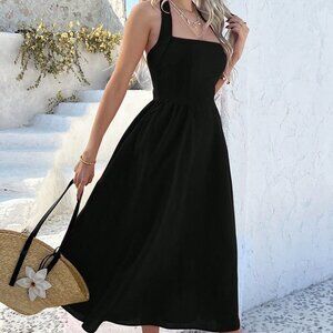 Black Casual Women's Elegant Long maxi Dress beach Vacation
